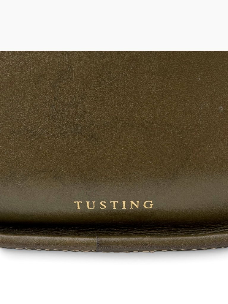 Tusting Cardington Leather Saddle Crossbody Bag Olive Handmade England Vintage — image 6 of 8